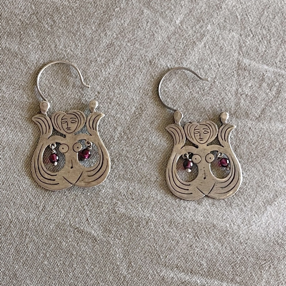 Sterling silver Gorgona hoop earrings